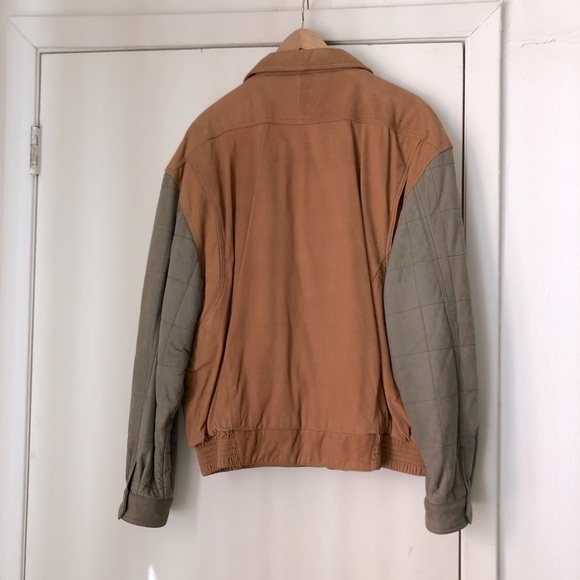 Men’s Leather two robe bomber jacket Front pockets and zip - Picture 2 of 5